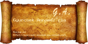 Gyurcsek Annamária névjegykártya